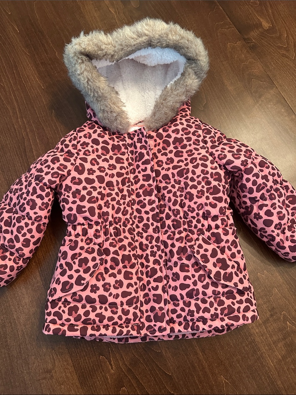Jumping Beans Toddler Girl Leopard Print Faux-Fur Hooded Winter Coat